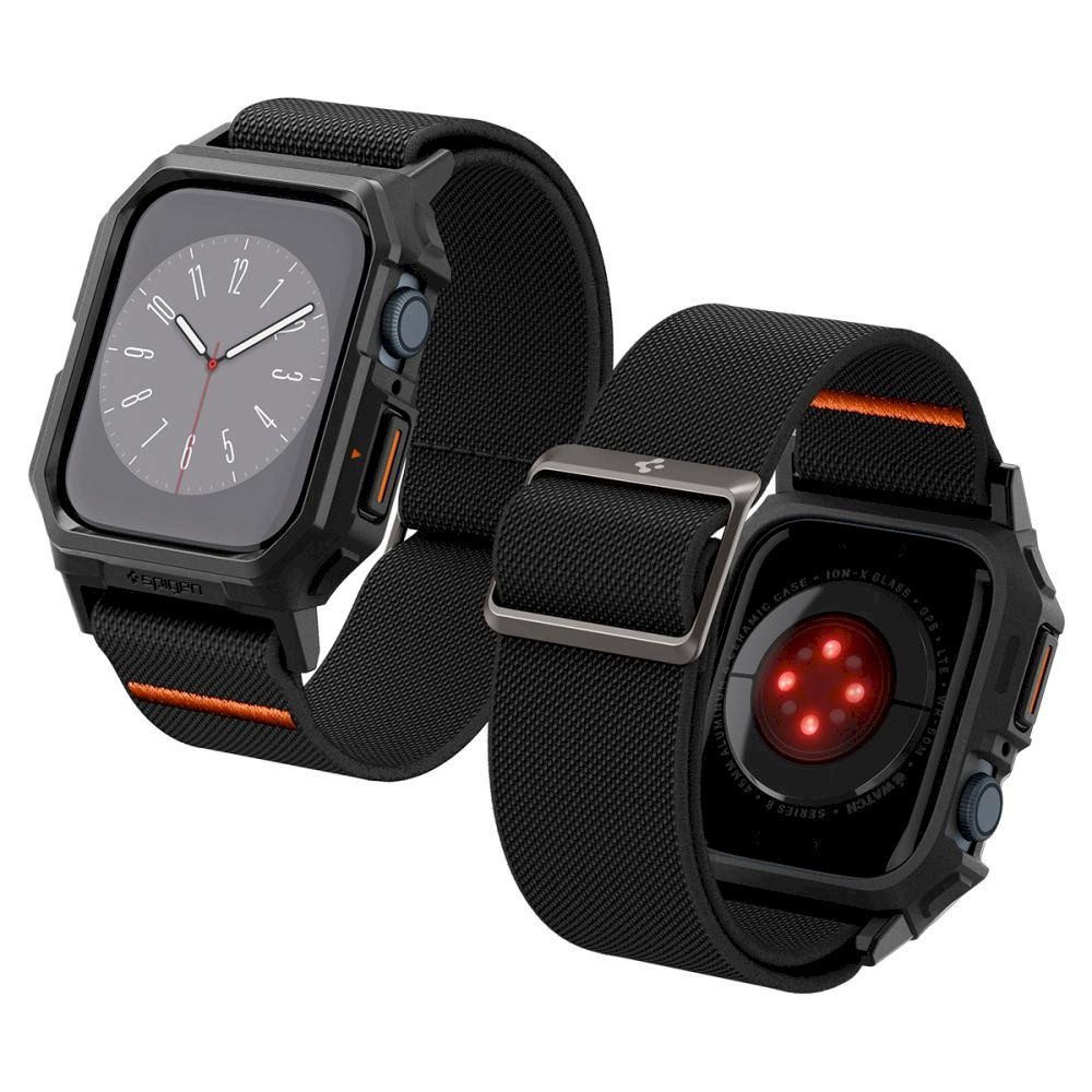Apple Watch 4 / 5 / 6 / 7 / 8 / 9 / SE (44 / 45 mm) Spigen Lite Fit Pro dėklas-dirželis – matinės juodos spalvos 7