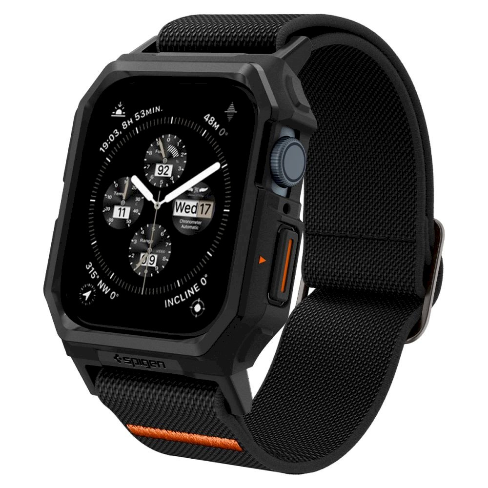 Apple Watch 4 / 5 / 6 / 7 / 8 / 9 / SE (44 / 45 mm) Spigen Lite Fit Pro dėklas-dirželis – matinės juodos spalvos