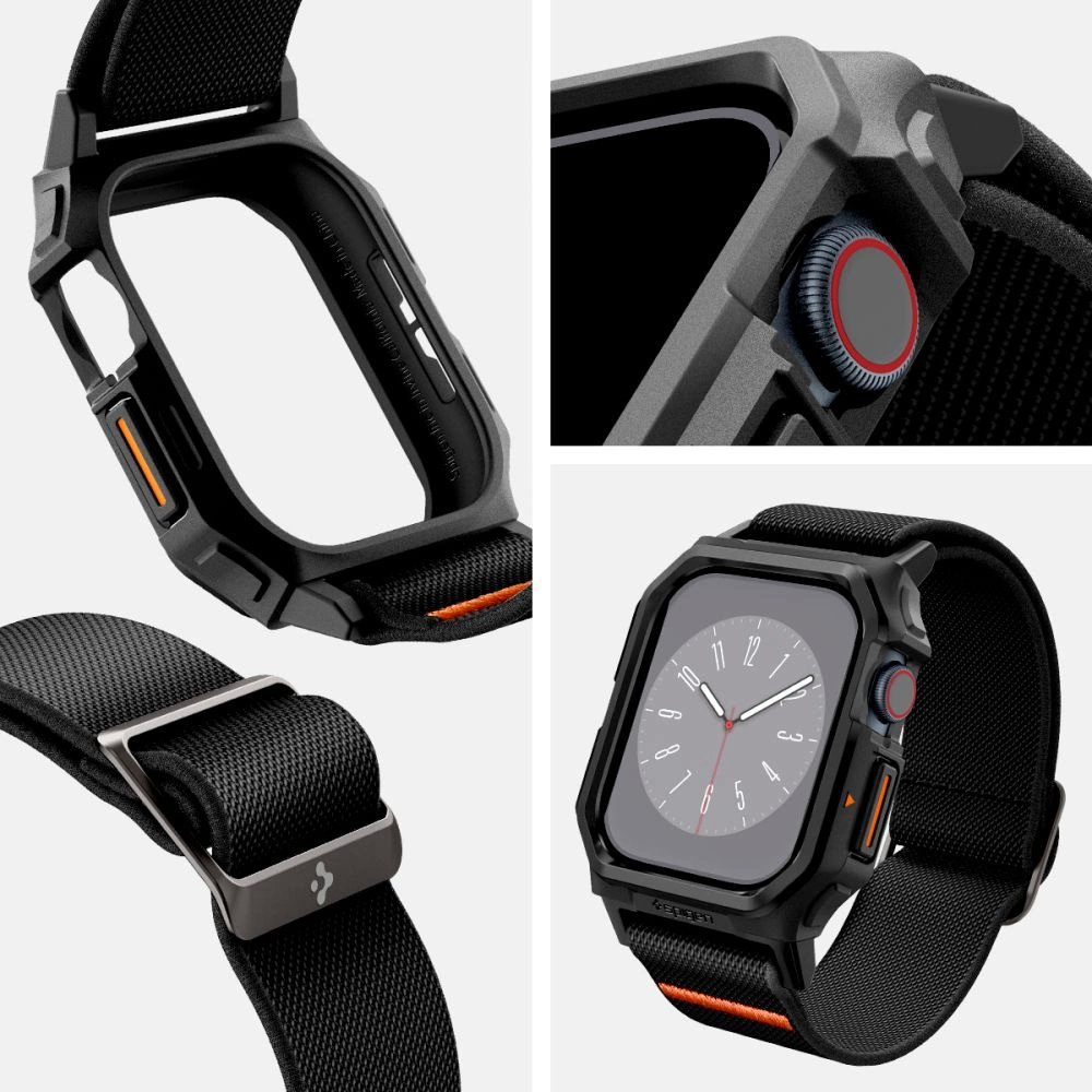 Apple Watch 10 42mm Spigen Lite Fit „PRO“ dirželis – juodas 9 Apple Watch 10 42mm Spigen Lite Fit „PRO“ dirželis – juodas 9
