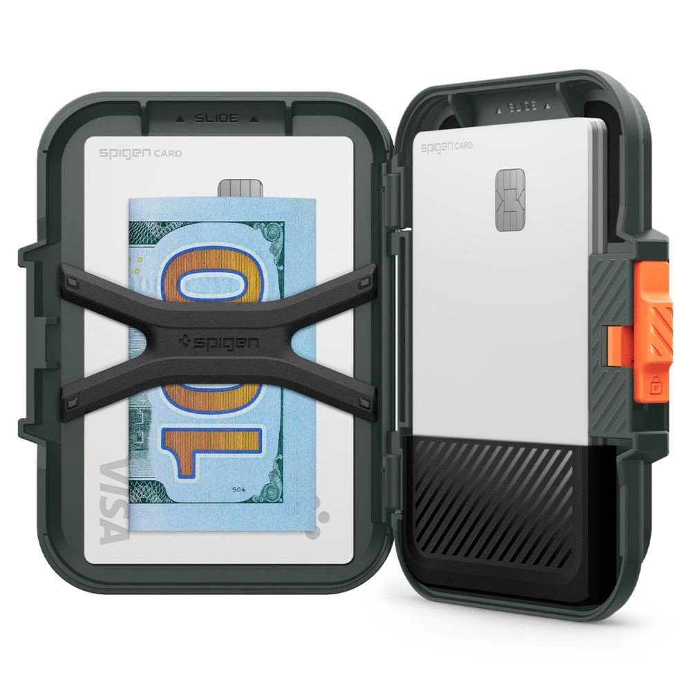 iPhone 16 – Spigen Lock Fit MagSafe Card dėklas - Žalias 12