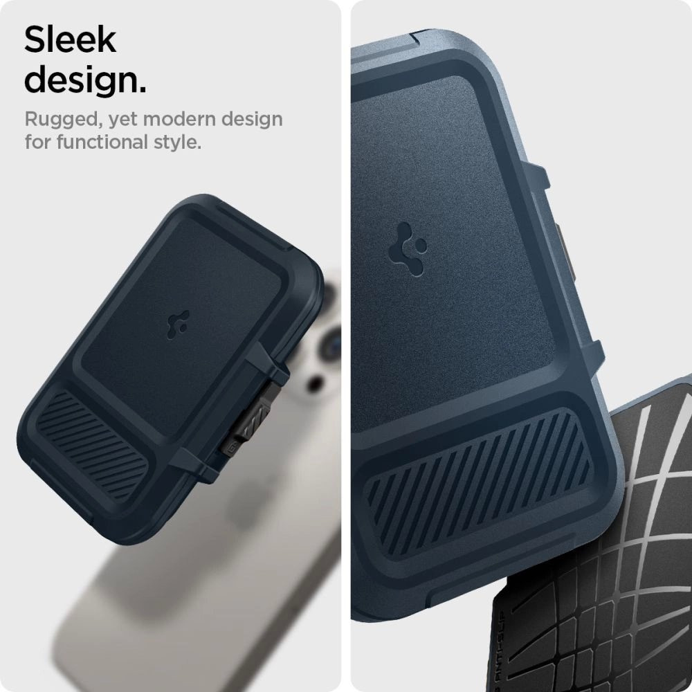 iPhone 16 – Spigen Lock Fit MagSafe Card dėklas - Tamsiai mėlynas 19