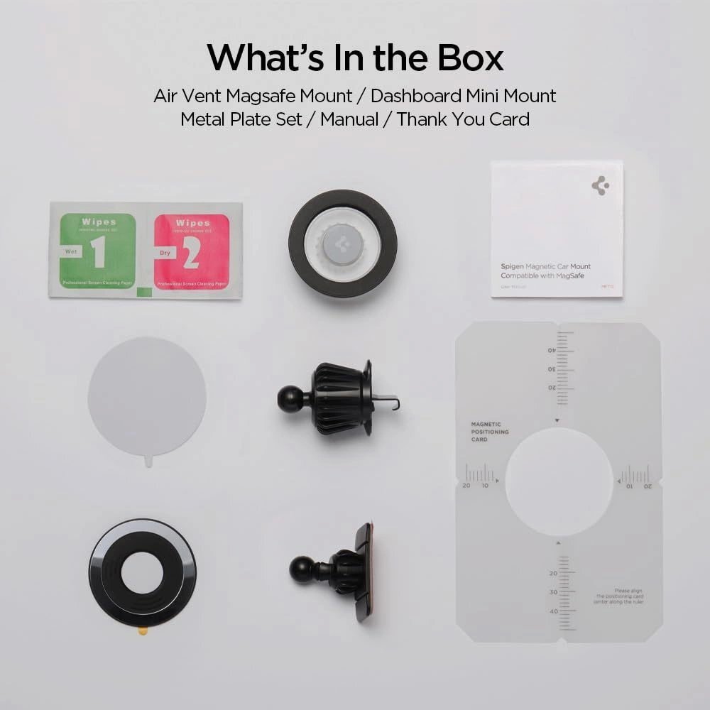 Automobilinis laikiklis Spigen MFT13 su MagSafe prietaisų skydeliui arba vėdinimo angai – juodas 10