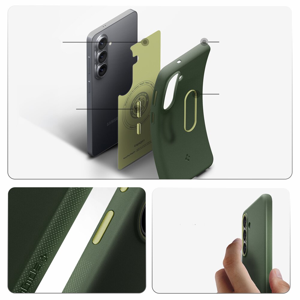 Samsung Galaxy S26 Spigen Nano Pop Mag MagSafe dėklas – žalias 14