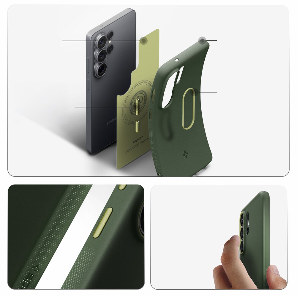 Samsung Galaxy S26 Ultra Spigen Nano Pop Mag MagSafe dėklas – žalias 15