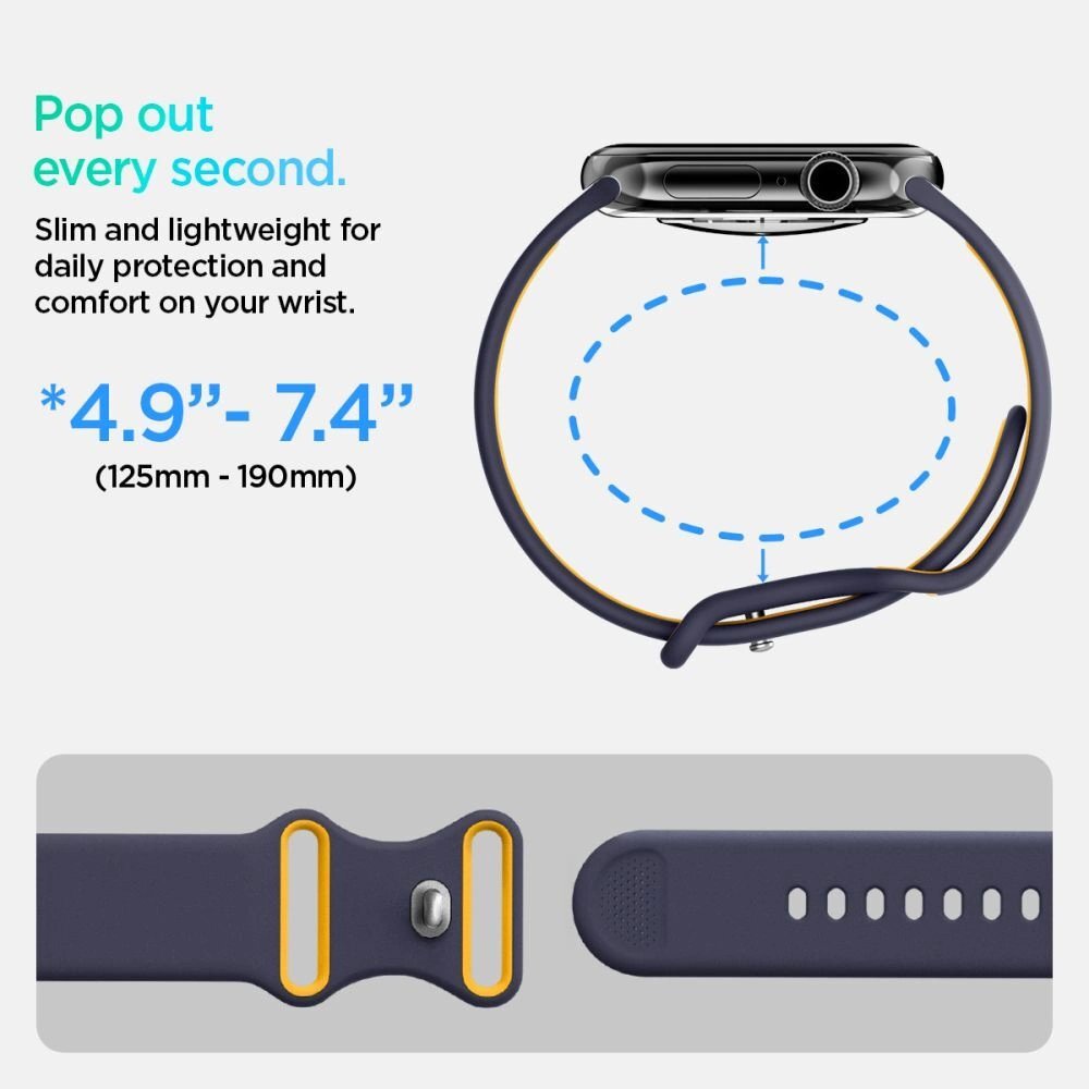 Apple Watch 40/41/42 mm Spigen Nano Pop dirželis – tamsiai mėlynas ir oranžinis 8 Apple Watch 40/41/42 mm Spigen Nano Pop dirželis – tamsiai mėlynas ir oranžinis 8