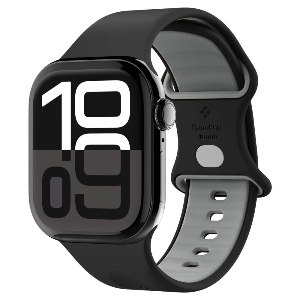 Apple Watch 44 / 45 / 46 / 49 mm Spigen Nano Pop dirželis – juodas ir pilkas Apple Watch 44 / 45 / 46 / 49 mm Spigen Nano Pop dirželis – juodas ir pilkas