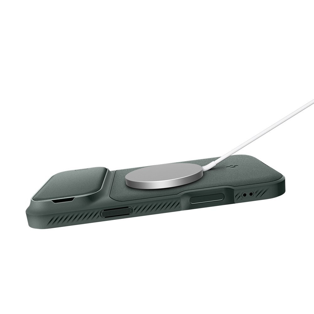 iPhone 17 Pro Max Spigen Optik Armor MagSafe dėklas – žalias 11