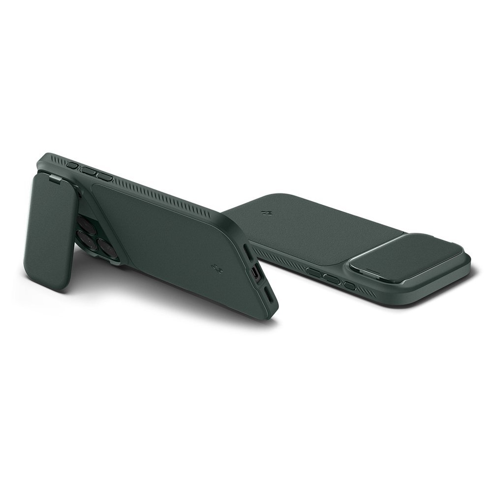 iPhone 17 Pro Max Spigen Optik Armor MagSafe dėklas – žalias 9