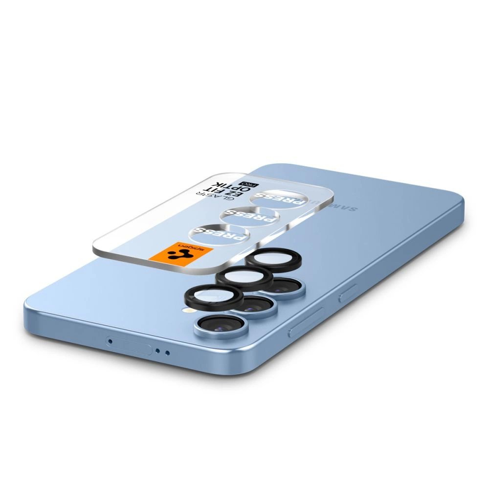 Samsung Galaxy S25 Spigen Optik Pro GLAS.TR EZ Fit kameros apsauga (2 vnt.) – juoda 4 Samsung Galaxy S25 Spigen Optik Pro GLAS.TR EZ Fit kameros apsauga (2 vnt.) – juoda 4