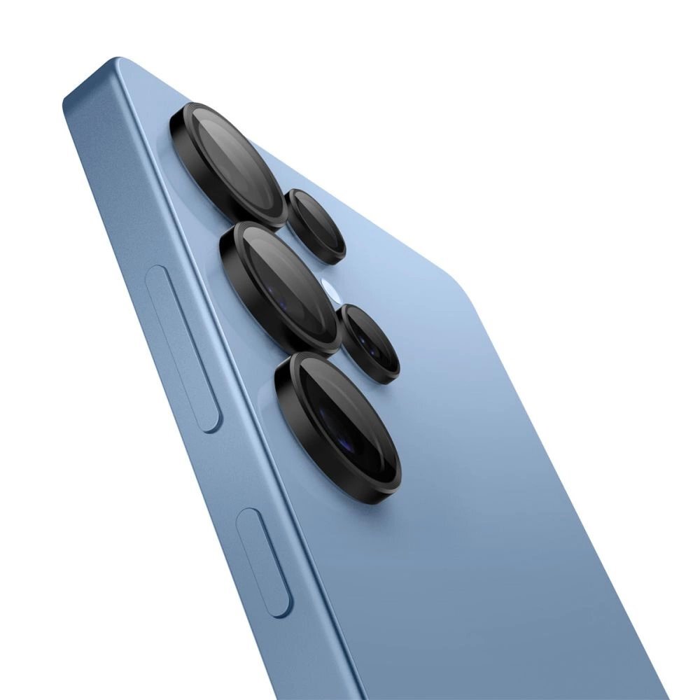 Samsung Galaxy S25 Ultra Spigen Optik Pro GLAS.TR EZ FIT 2-pack kameros apsauga – juoda 2 Samsung Galaxy S25 Ultra Spigen Optik Pro GLAS.TR EZ FIT 2-pack kameros apsauga – juoda 2