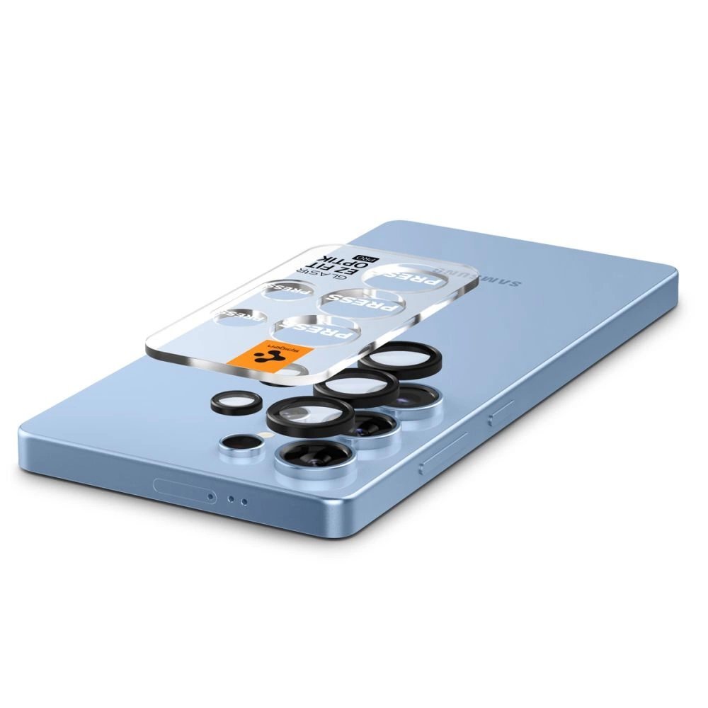 Samsung Galaxy S25 Ultra Spigen Optik Pro GLAS.TR EZ FIT 2-pack kameros apsauga – juoda 4