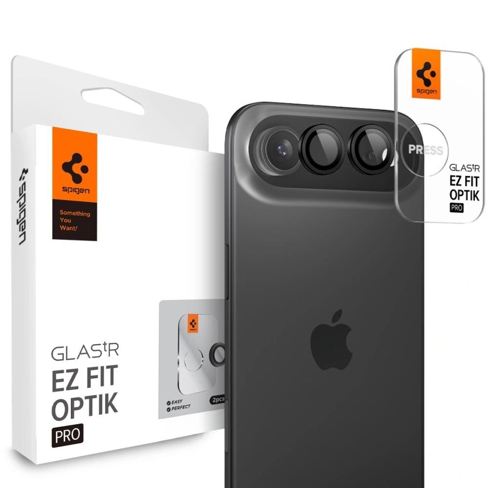iPhone Air Spigen Optik Pro Glas.tR EZ Fit kameros dangtelis (2 vnt.) – juodas