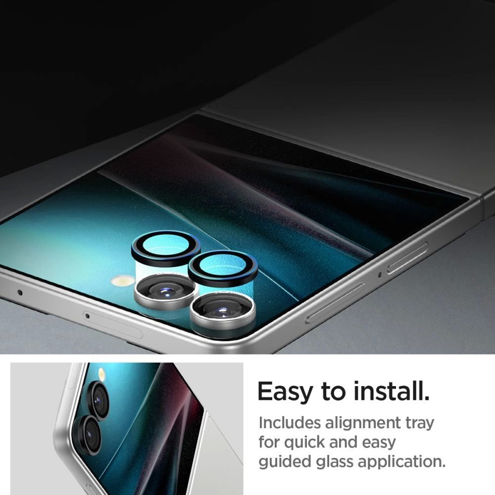 Samsung Galaxy Z Flip 7 Spigen Optik Pro HD Glas.TR EZ Fit kameros apsauga (2 vnt.) – juoda 9