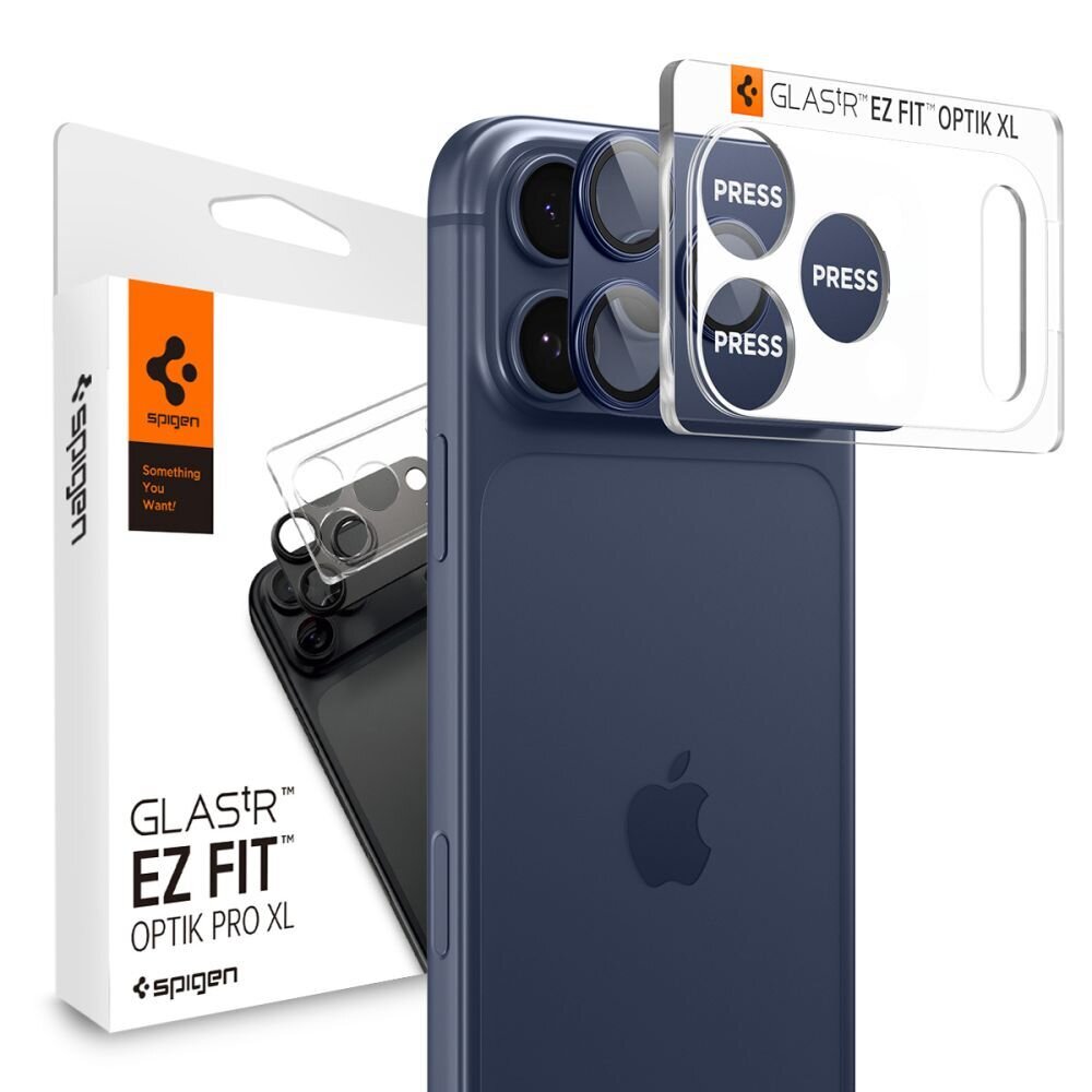 iPhone 17 Pro Spigen Optik Pro XL kameros stiklas – Navy Blue iPhone 17 Pro Spigen Optik Pro XL kameros stiklas – Navy Blue