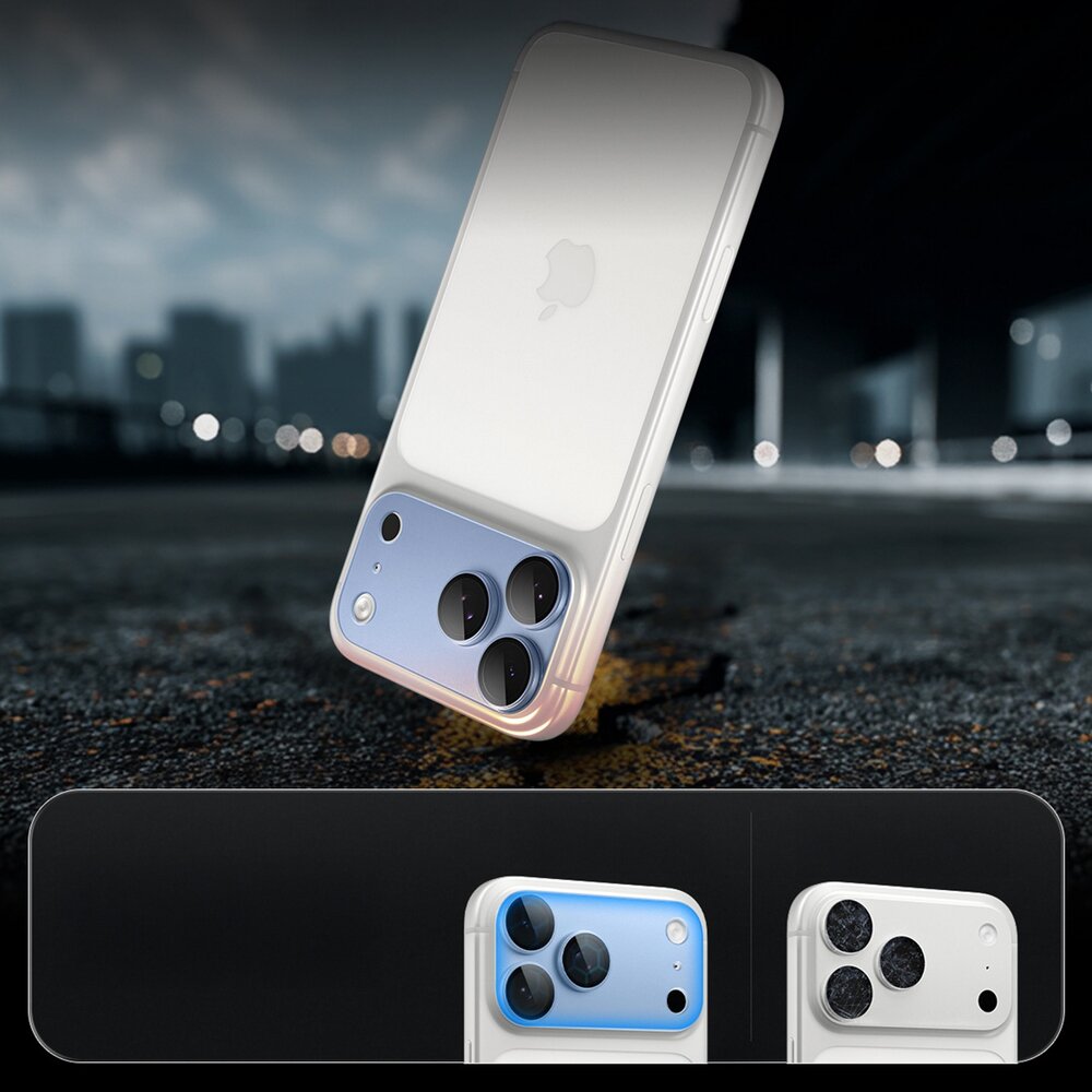 iPhone 18 Pro Max Spigen Optik Pro XL GLAS.TR EZ FIT kameros apsauginis grūdintas stiklas – šviesiai mėlynas 15