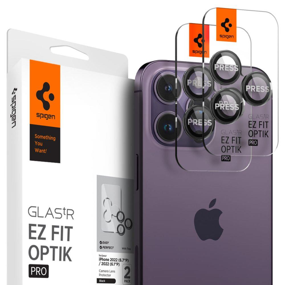 Kameros apsauga Spigen OPTIK.TR 2-PACK IPHONE 14 PRO / 14 PRO MAX Juoda Kameros apsauga Spigen OPTIK.TR 2-PACK IPHONE 14 PRO / 14 PRO MAX Juoda