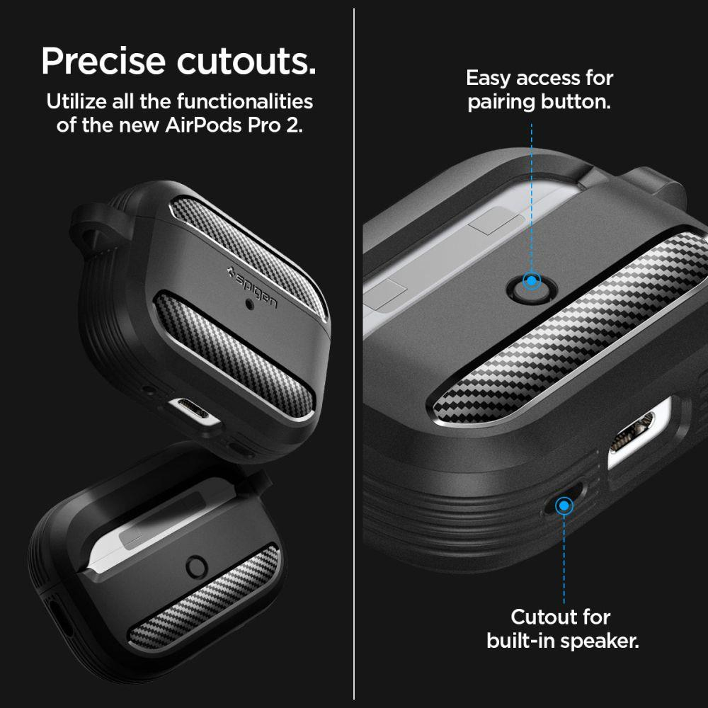 Dėklas Spigen RUGGED ARMOR Apple AIRPODS PRO 1 / 2 Juodas 16 Dėklas Spigen RUGGED ARMOR Apple AIRPODS PRO 1 / 2 Juodas 16