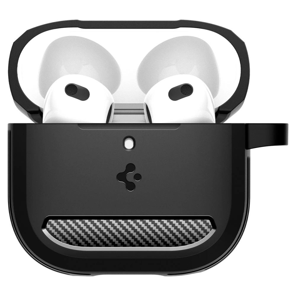 Spigen Rugged Armor Dėklas AirPods 4 - Juodas 2 Spigen Rugged Armor Dėklas AirPods 4 - Juodas 2