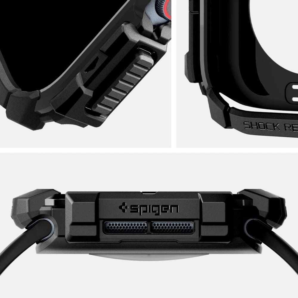 Spigen Rugged Armor Dėklas Apple Watch 10 (42mm) - Juodas 8 Spigen Rugged Armor Dėklas Apple Watch 10 (42mm) - Juodas 8