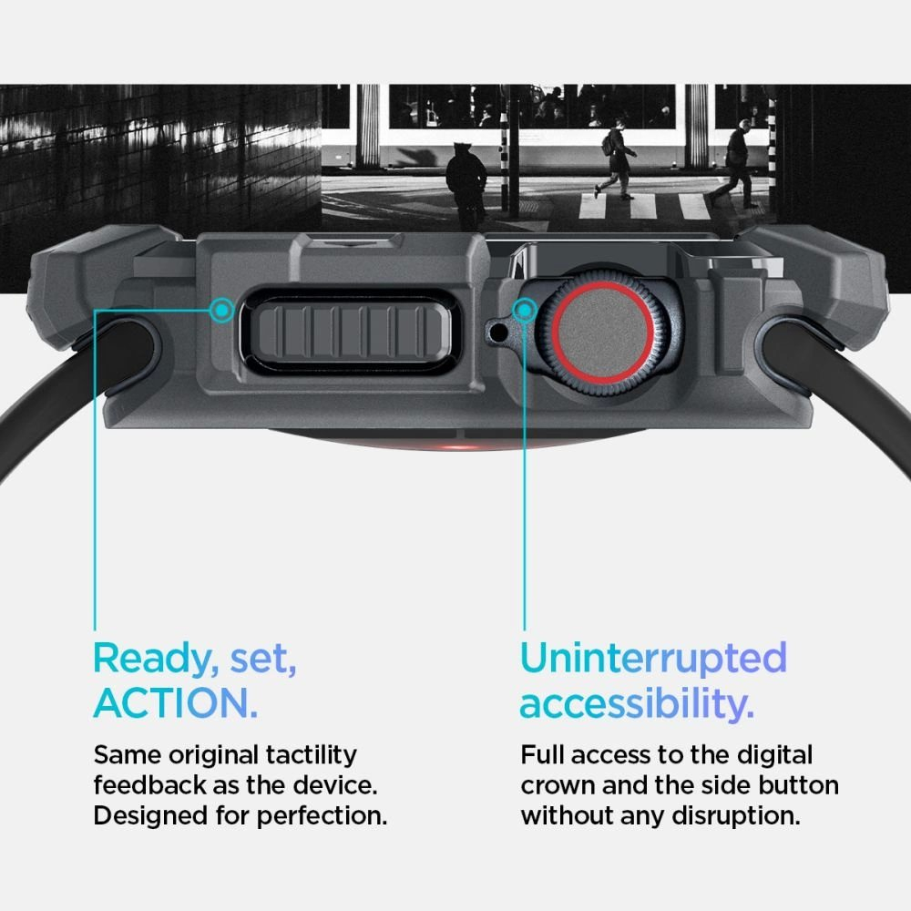 Spigen Rugged Armor Dėklas Apple Watch 10 46mm - Pilkas 12 Spigen Rugged Armor Dėklas Apple Watch 10 46mm - Pilkas 12