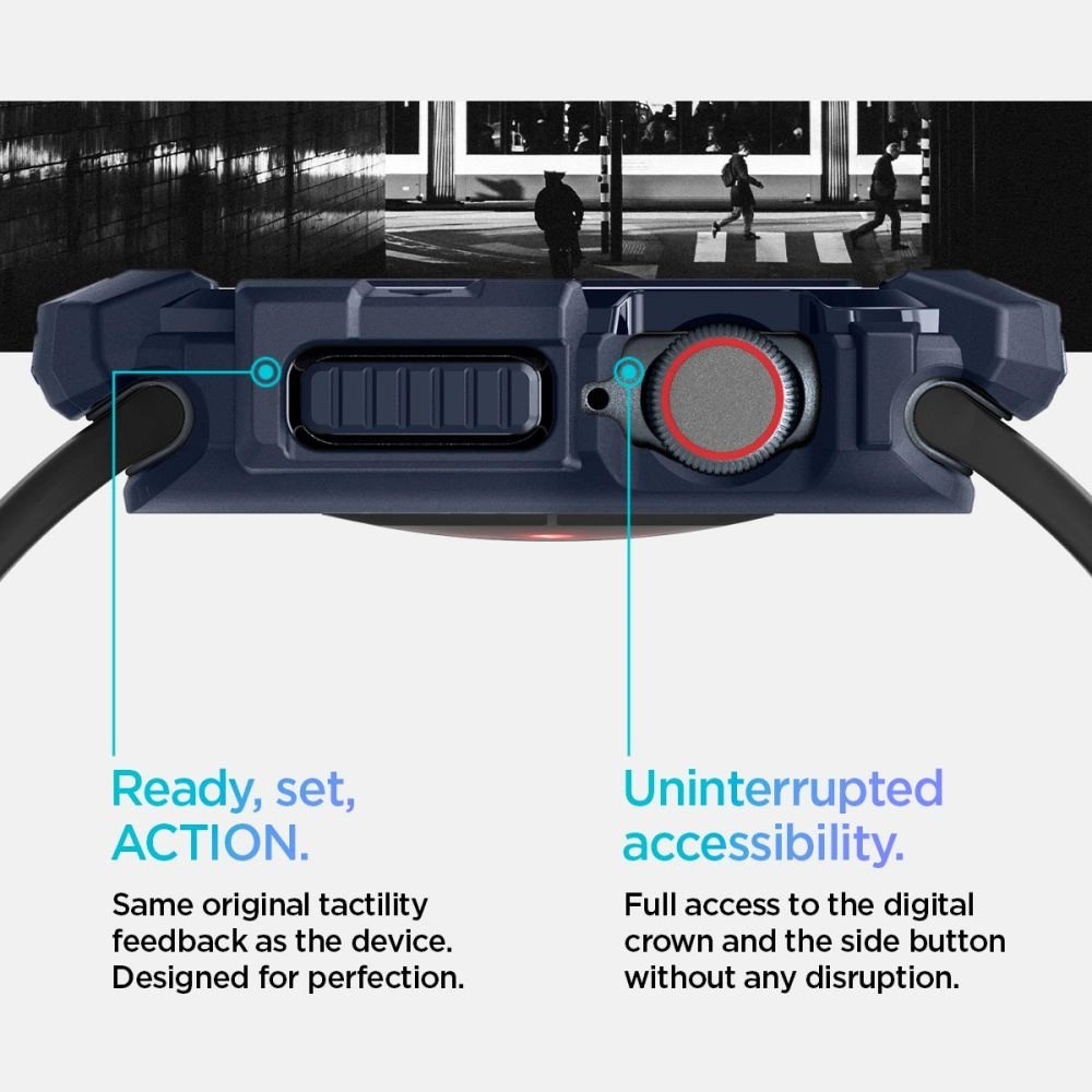 Spigen Rugged Armor Dėklas Apple Watch 10 46mm - Navy Mėlynas 11 Spigen Rugged Armor Dėklas Apple Watch 10 46mm - Navy Mėlynas 11