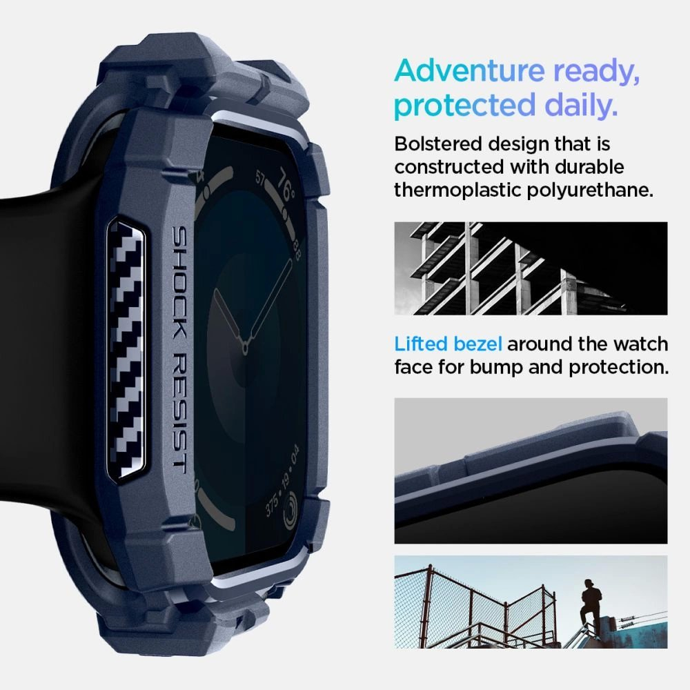 Spigen Rugged Armor Dėklas Apple Watch 10 46mm - Navy Mėlynas 8 Spigen Rugged Armor Dėklas Apple Watch 10 46mm - Navy Mėlynas 8