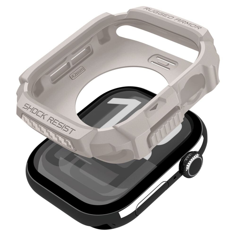 Apple Watch 42 mm Spigen Rugged Armor dėklas – smėlinis 8