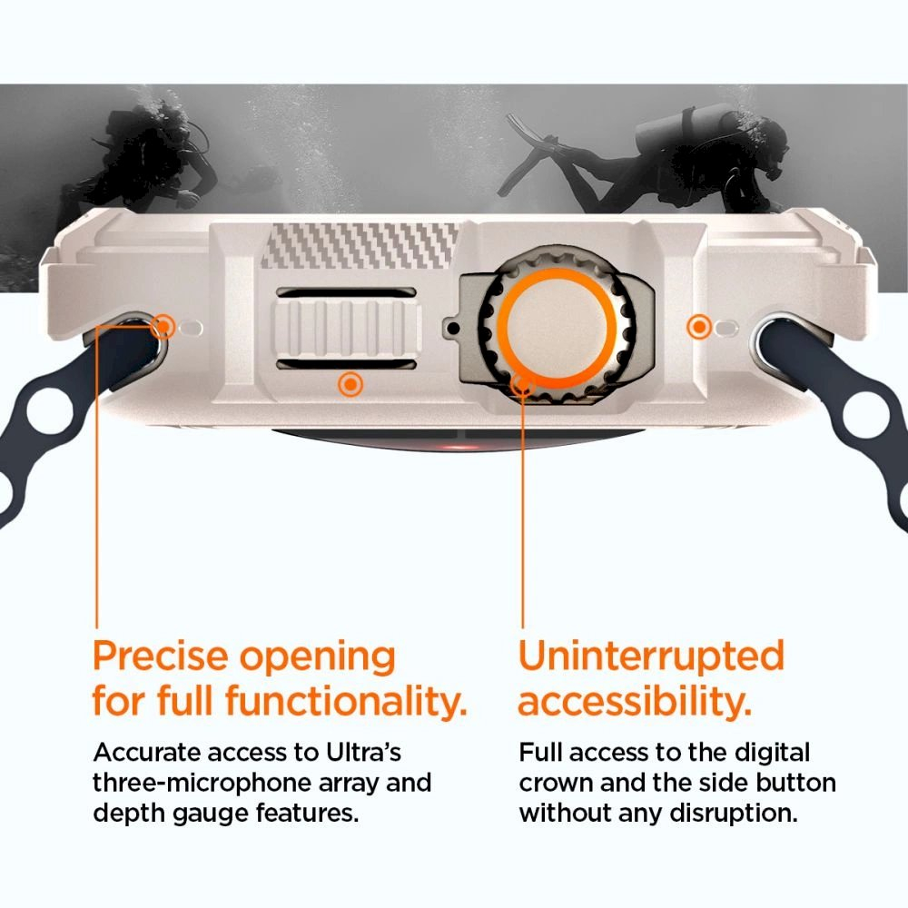 Spigen Rugged Armor Dėklas Apple Watch Ultra 1 / 2 (49 mm) - beige 14 Spigen Rugged Armor Dėklas Apple Watch Ultra 1 / 2 (49 mm) - beige 14