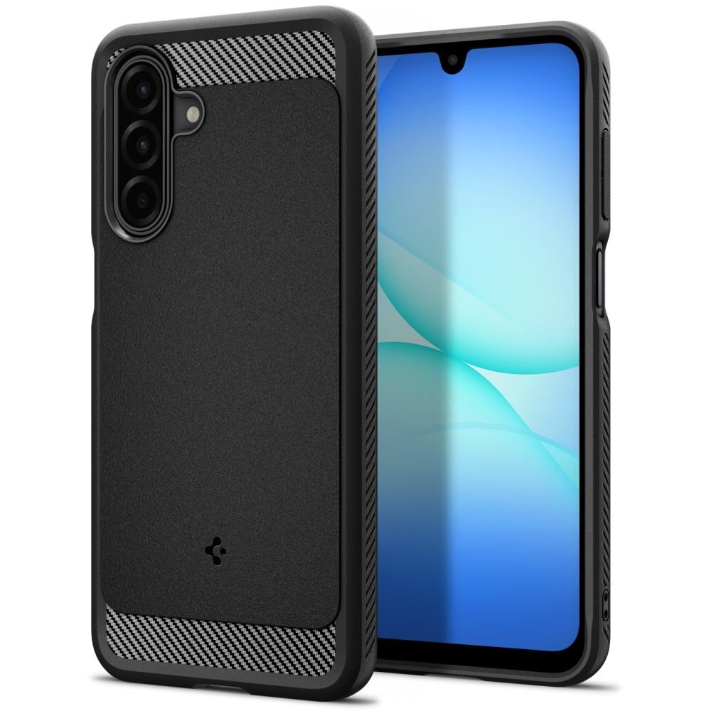 Samsung Galaxy A17 dėklas Spigen Rugged Armor – matinės juodos spalvos