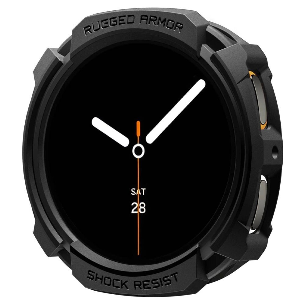 Samsung Galaxy Watch 8 44mm dėklas Spigen Rugged Armor – matinės juodos spalvos 1 Samsung Galaxy Watch 8 44mm dėklas Spigen Rugged Armor – matinės juodos spalvos 1