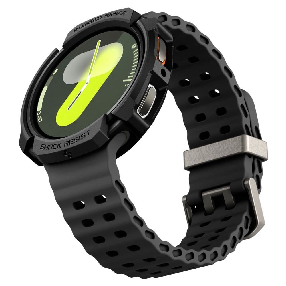 Samsung Galaxy Watch 8 44mm dėklas Spigen Rugged Armor – matinės juodos spalvos 9