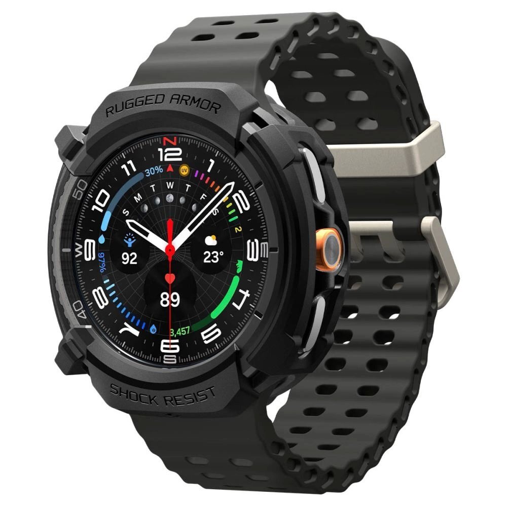 Samsung Galaxy Watch 8 Classic 46mm dėklas Spigen Rugged Armor – matinės juodos spalvos 1 Samsung Galaxy Watch 8 Classic 46mm dėklas Spigen Rugged Armor – matinės juodos spalvos 1