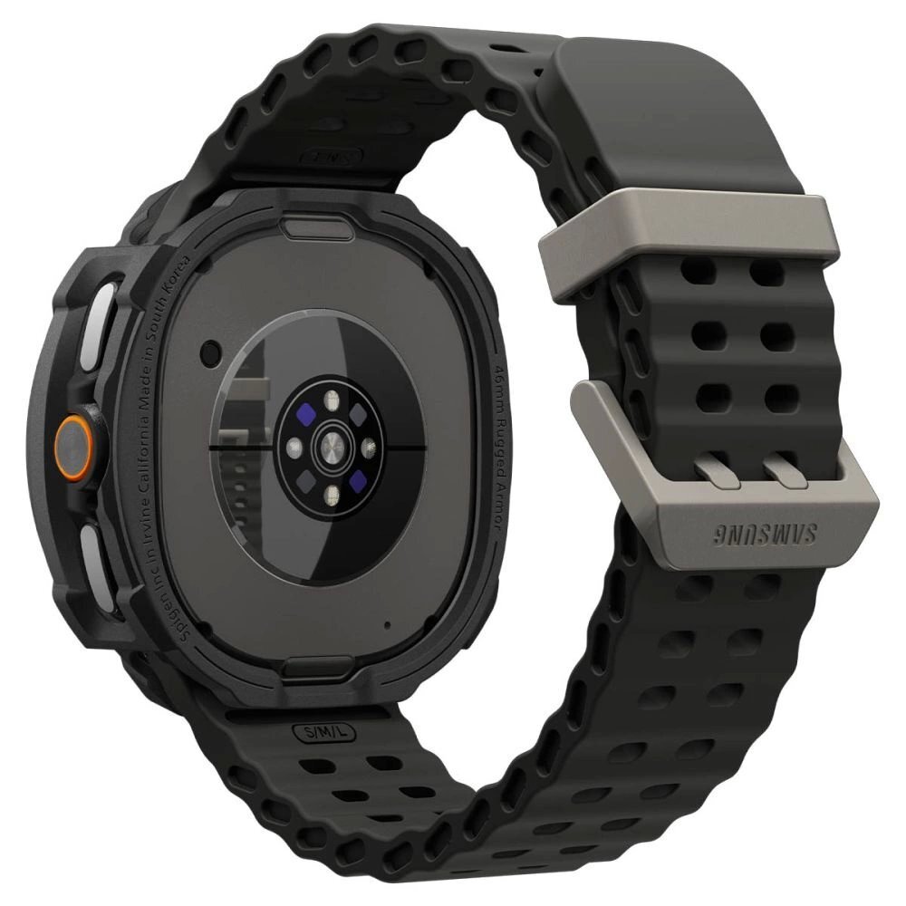 Samsung Galaxy Watch 8 Classic 46mm dėklas Spigen Rugged Armor – matinės juodos spalvos 4