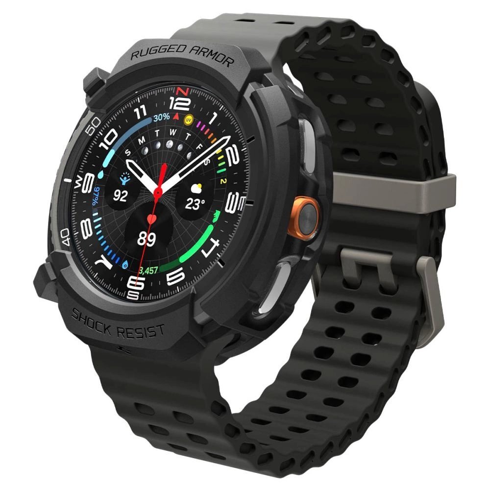 Samsung Galaxy Watch 8 Classic 46mm dėklas Spigen Rugged Armor – matinės juodos spalvos 7