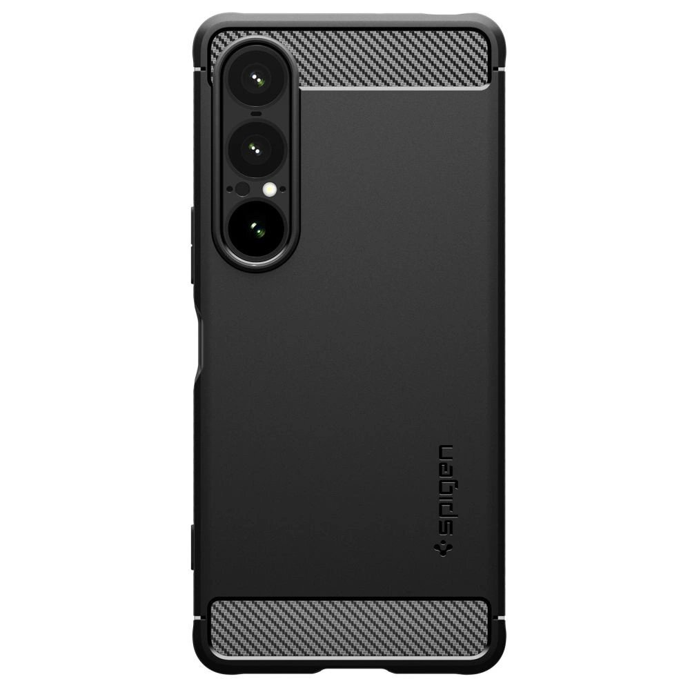 Sony Xperia 1 VII dėklas Spigen Rugged Armor – matinės juodos spalvos 1