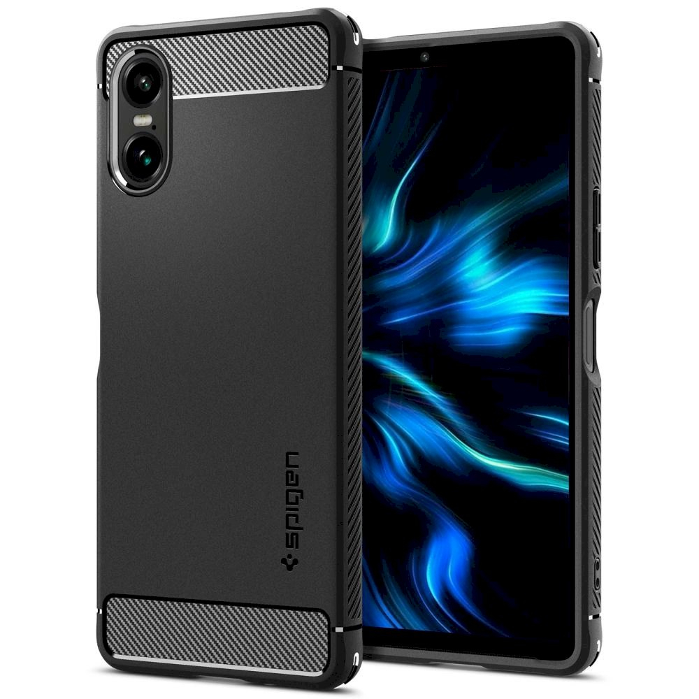 Spigen Rugged Armor Dėklas skirtas Sony Xperia 10 VI - matinis Juodas Spigen Rugged Armor Dėklas skirtas Sony Xperia 10 VI - matinis Juodas