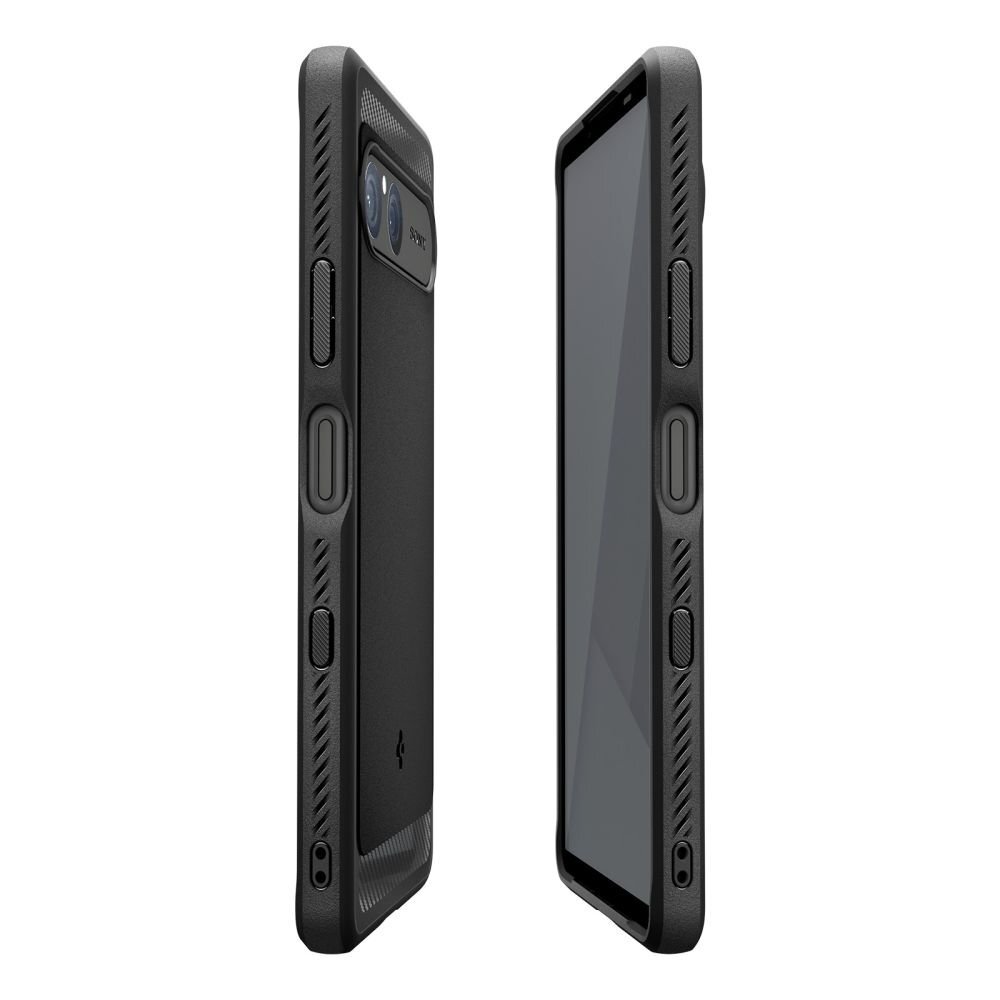 Sony Xperia 10 VII Spigen Rugged Armor dėklas – matinės juodos spalvos 5