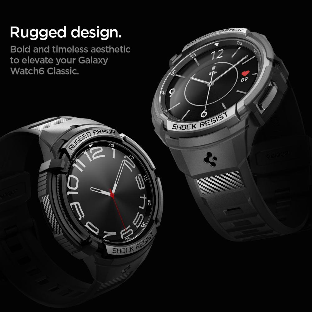 Apsauginis dėklas Spigen RUGGED ARMOR PRO  GALAXY Watch 6 CLASSIC (47MM) MATTE Juodas 13 Apsauginis dėklas Spigen RUGGED ARMOR PRO  GALAXY Watch 6 CLASSIC (47MM) MATTE Juodas 13