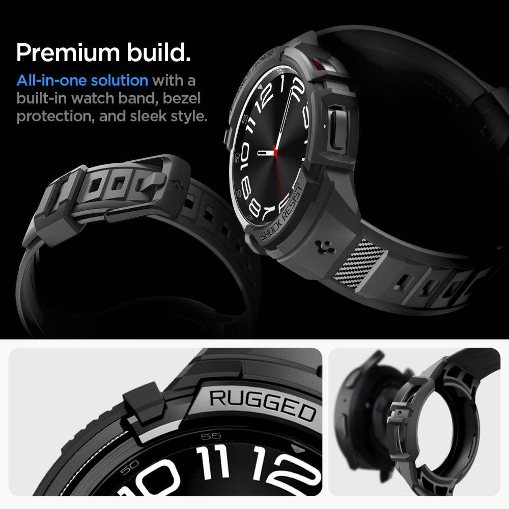 Apsauginis dėklas Spigen RUGGED ARMOR PRO  GALAXY Watch 6 CLASSIC (47MM) MATTE Juodas 18 Apsauginis dėklas Spigen RUGGED ARMOR PRO  GALAXY Watch 6 CLASSIC (47MM) MATTE Juodas 18