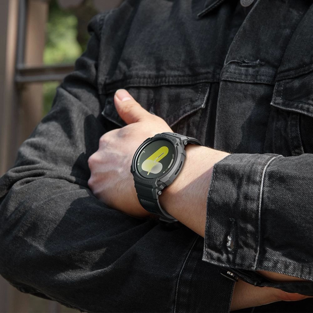 Samsung Galaxy Watch 8 44mm Spigen Rugged Armor Pro dirželis – matinės juodos spalvos 15