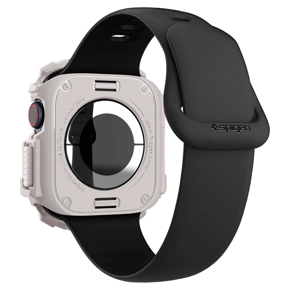 Apple Watch 10 46mm Spigen Rugged Armor dirželis – smėlinis 4