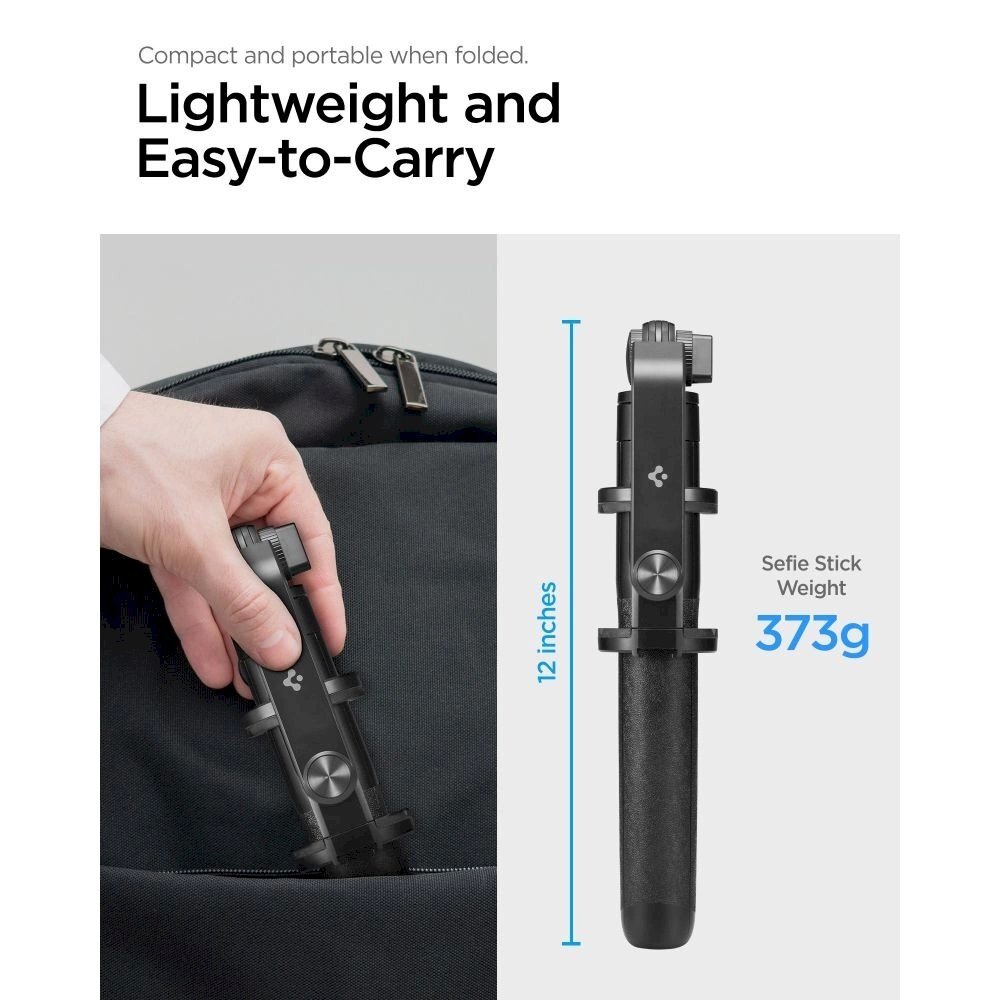 Spigen S560W Bluetooth Asmenukių lazda tripod - Juodas 11 Spigen S560W Bluetooth Asmenukių lazda tripod - Juodas 11