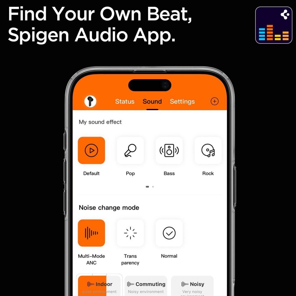 Belaidės ausinės Spigen SA2401 ANC Pro – juodos 7 Belaidės ausinės Spigen SA2401 ANC Pro – juodos 7