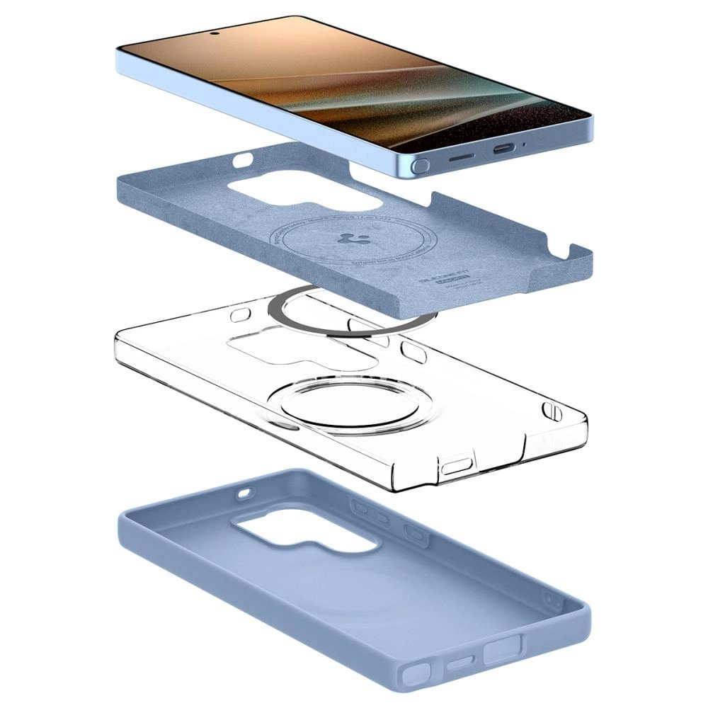 Samsung Galaxy S25 Ultra – Spigen Silicone Fit Mag dėklas - Mėlynas 6