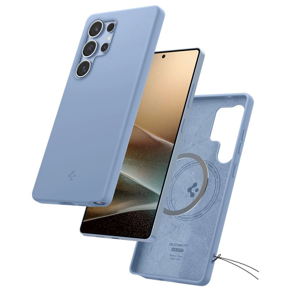 Samsung Galaxy S25 Ultra – Spigen Silicone Fit Mag dėklas - Mėlynas 7