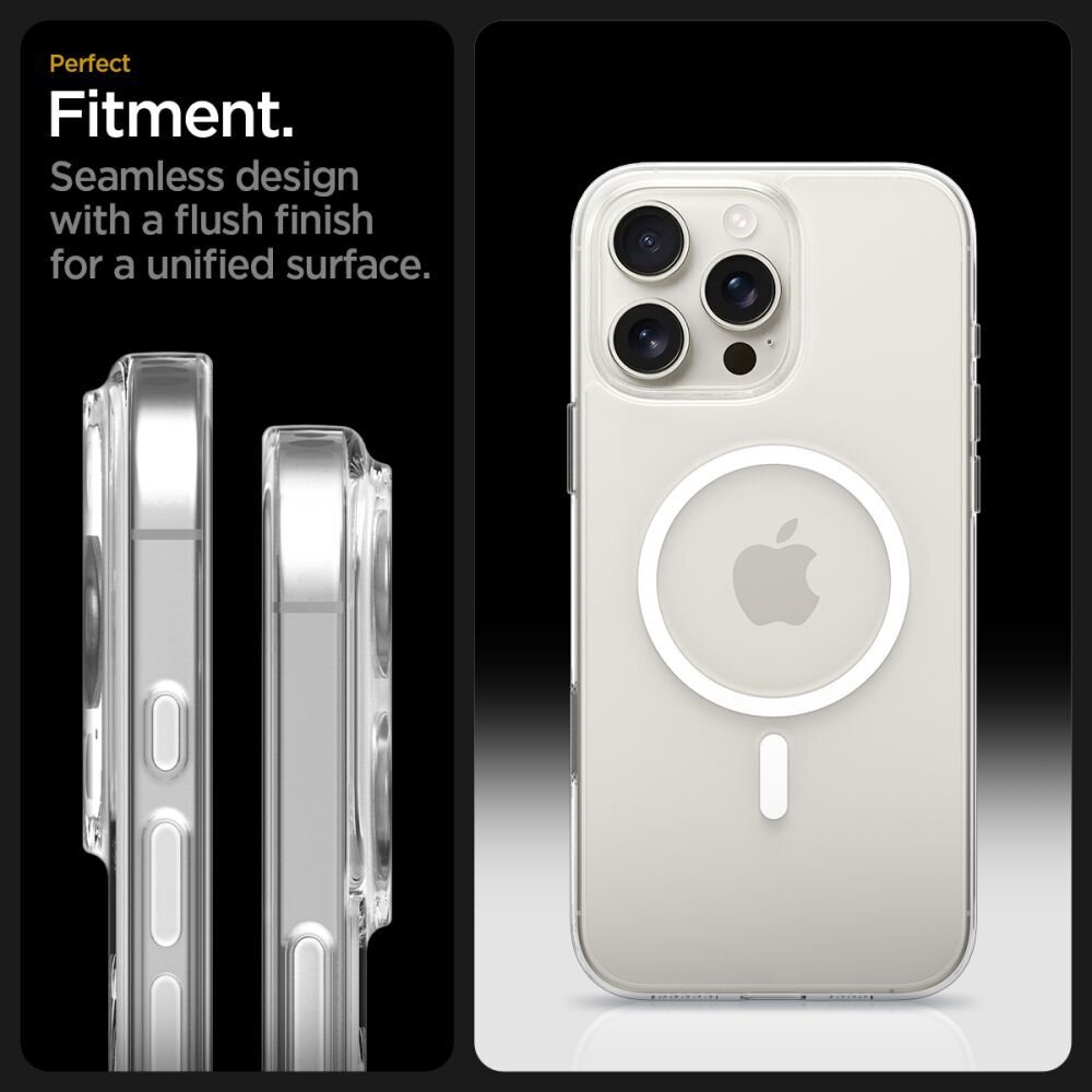 iPhone 16 Pro Max Spigen Thin Fit MagSafe dėklas – skaidrus / baltas 9