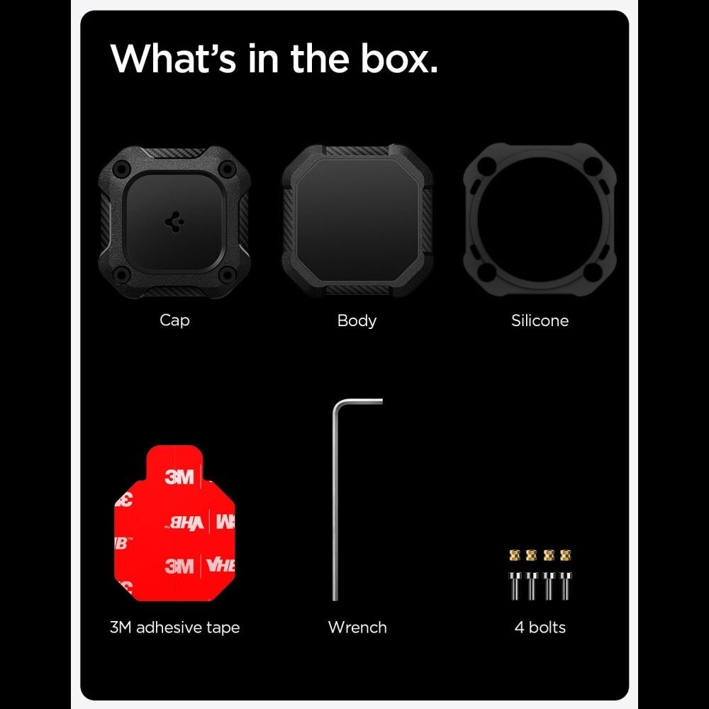 AirTag 1/2 dėklas Spigen Tough Armor – juodas 15 AirTag 1/2 dėklas Spigen Tough Armor – juodas 15