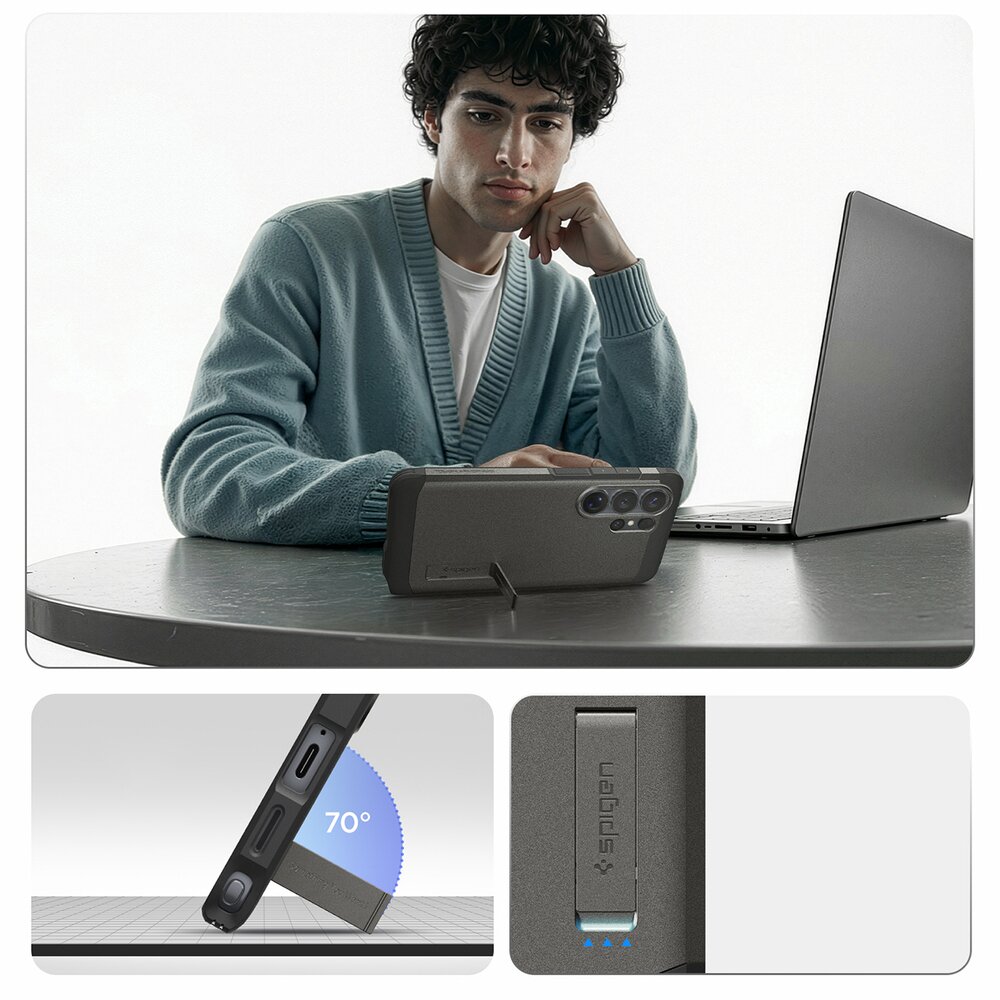 Samsung Galaxy S26 Ultra Spigen Tough Armor Mag MagSafe dėklas – pilkas 11