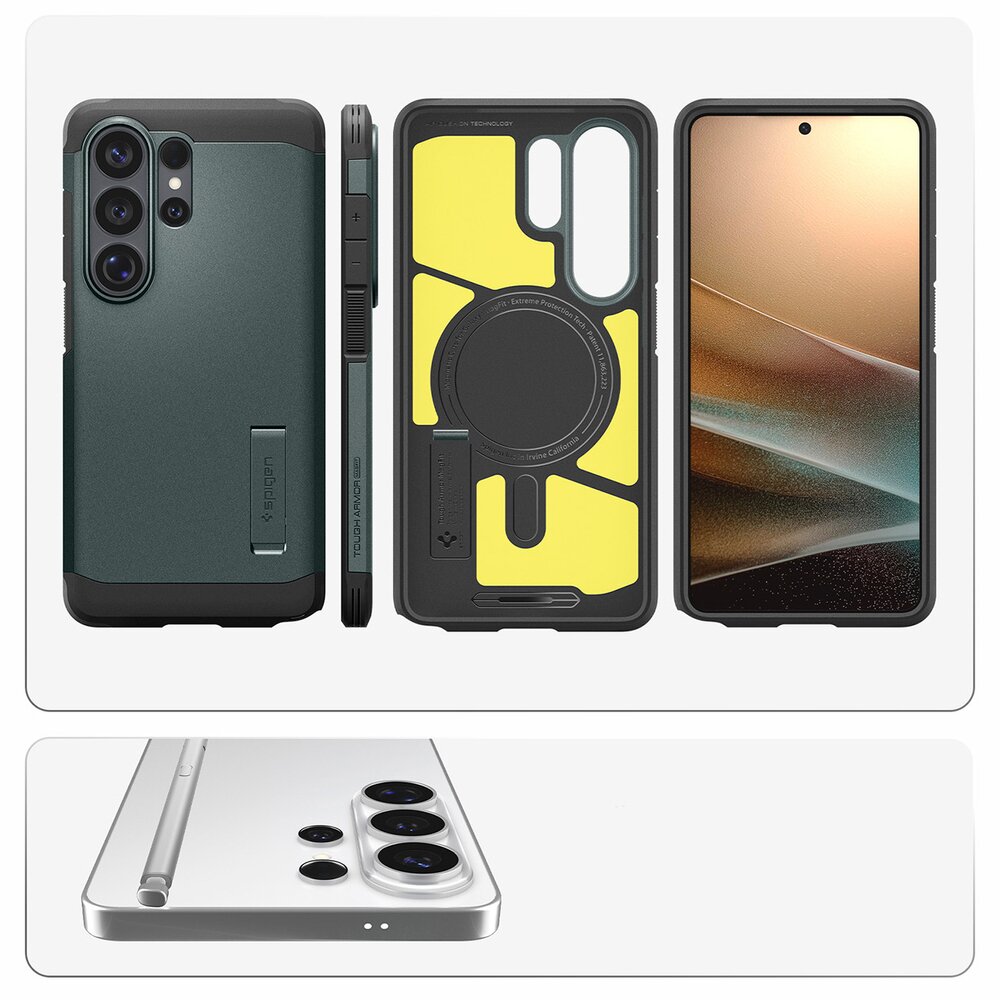 Samsung Galaxy S26 Ultra Spigen Tough Armor Mag MagSafe dėklas – žalias 9