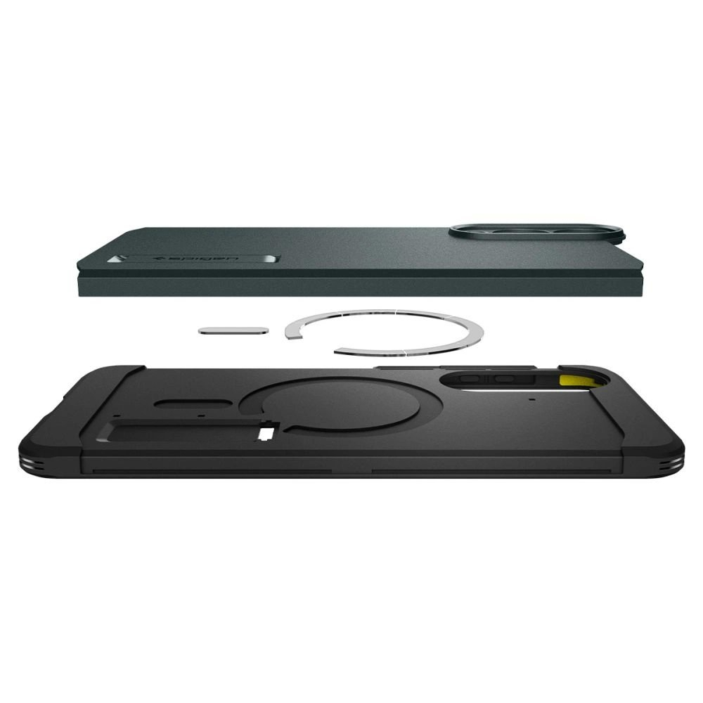 Samsung Galaxy S25 Edge Spigen Tough Armor MagSafe dėklas - žalias/juodas 7 Samsung Galaxy S25 Edge Spigen Tough Armor MagSafe dėklas - žalias/juodas 7